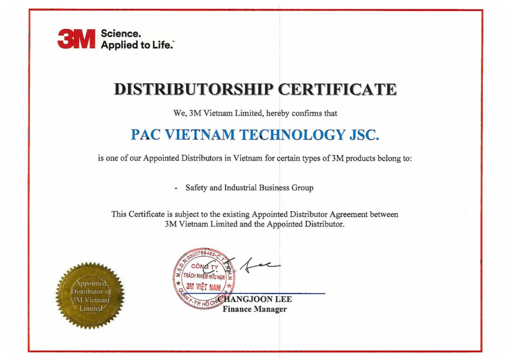 Giấy chứng nhận nhà phân phối 3M Việt Nam